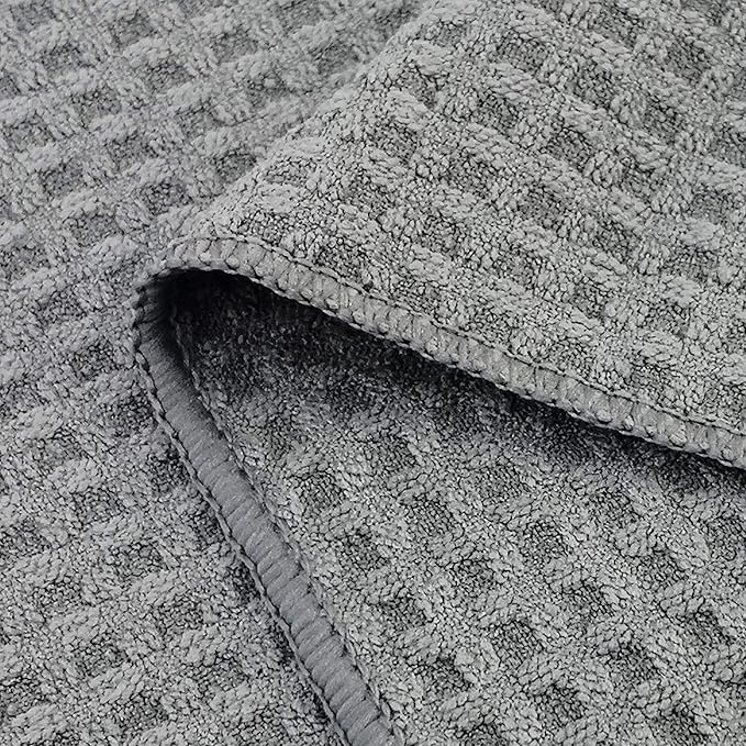 POLYTE Ultra Premium Microfiber Kitchen Dish Hand Towel Waffle Weave, 8 Pack