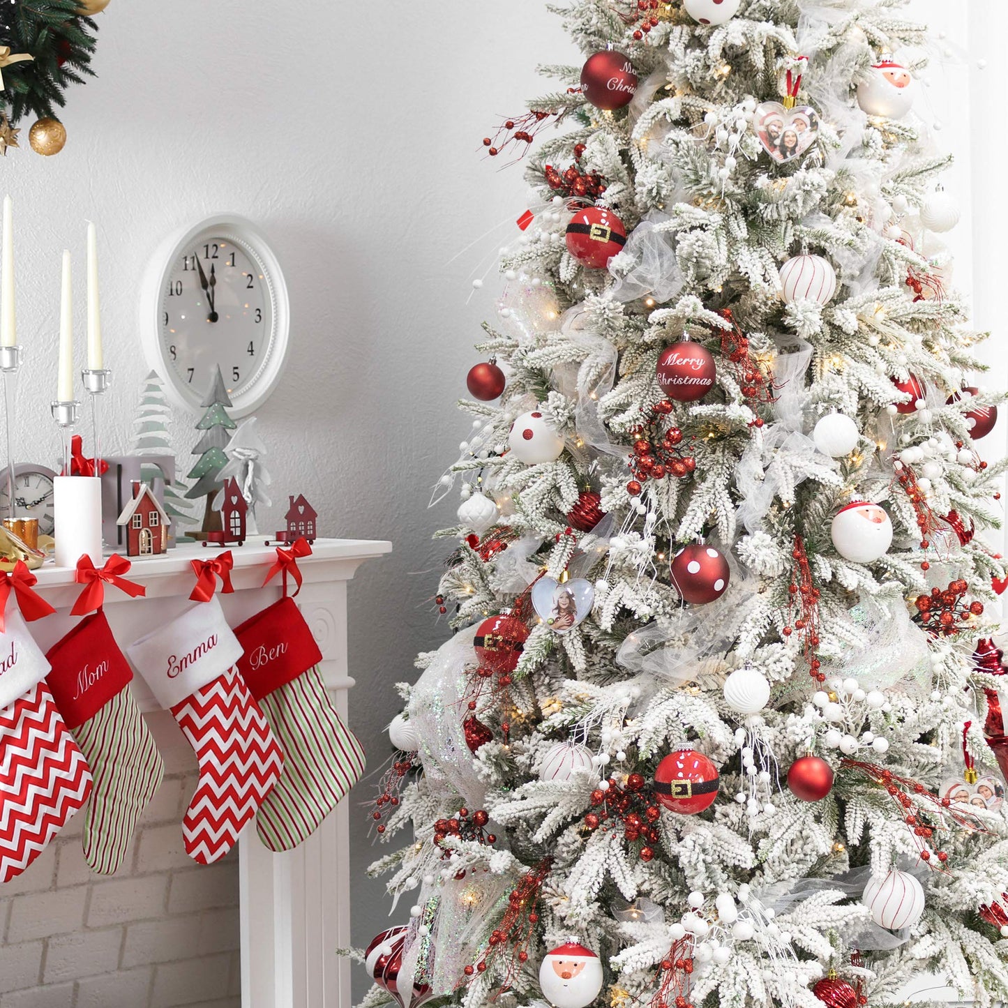KI Store White Christmas Tree Picks Sprays Set of 20 Glittered Twigs Decor for Christmas Tree Decoration Wreath Garland Floral Arrangement