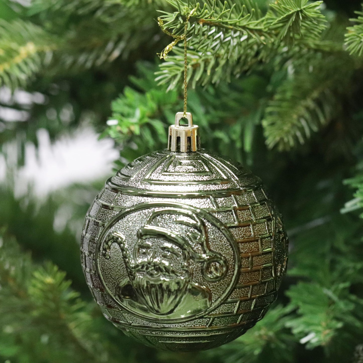 Christmas Ornaments Set with 36pcs Shatterproof Christmas Tree Decorations Multi-Size Christmas Ball Ornaments with 7 Styles Dark Green