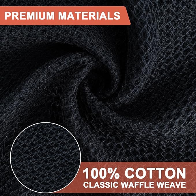 BOOMIBOO 8-Pack Kitchen Dish Cloths, 100% Cotton Waffle Weave, Ultra Soft