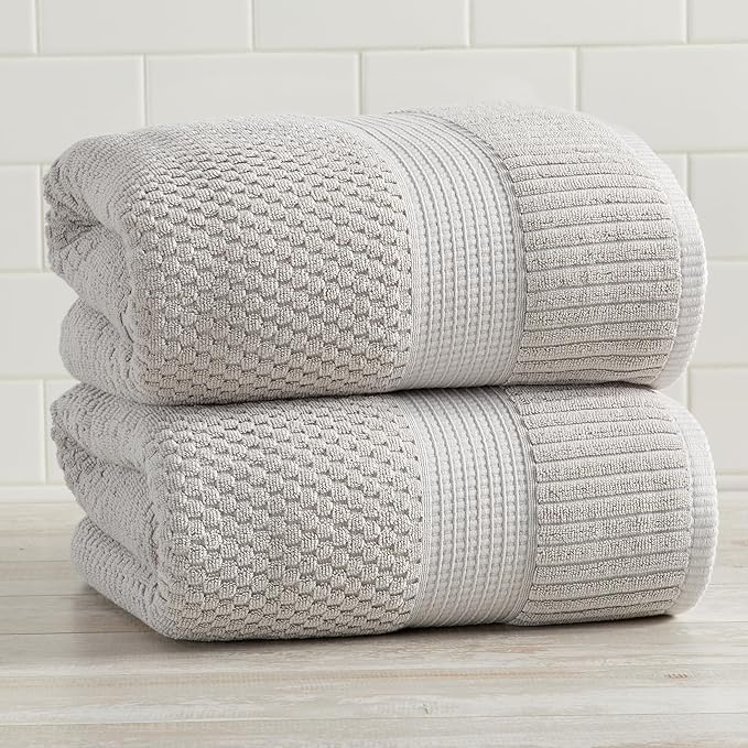 NY Loft 100% Cotton 2 Pack Bath Sheet Towel Set | Absorbent Quick-Dry Oversize