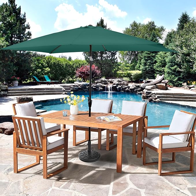 Umbrella Base - Heavy-Duty 19lbs Weighted Outdoor Stand for Patio Table, Tilt, and Lightweight Freestanding Umbrellas by Pure Garden (Black)