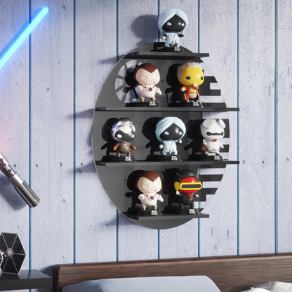 WINKINE Wall Display Shelves Compatible with Funko Pop Out of Box, Acrylic Floating Shelves for Wall, Figures Display Stand for Galaxy-Themed Collectibles Decor, Figures Organizer and Storage, Black