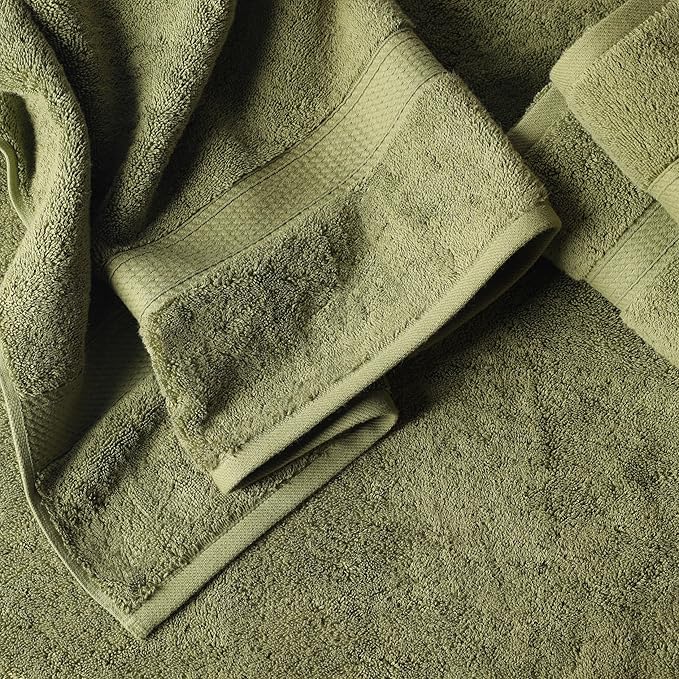 Superior Solid Egyptian Cotton Towel Set, Washcloths 13” x 13”, Hand Towels 20”