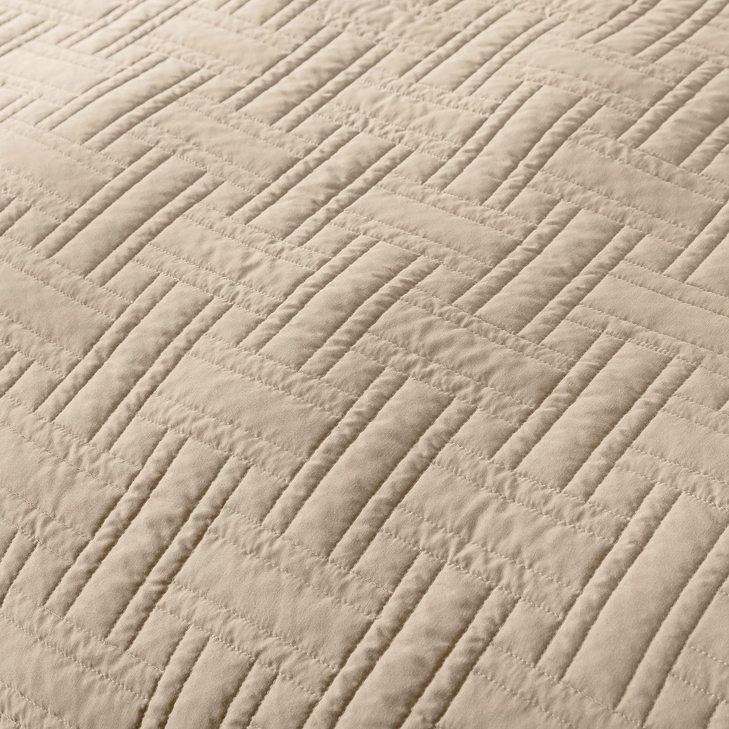 Beige Quilt Queen Size Bedding Sets with Pillow Shams, Cream Tan Lightweight Soft Bedspread Coverlet, Basket Weave Quilted Blanket Thin Comforter Bed Cover for All Season, 3 Pieces, 90x90 inches
