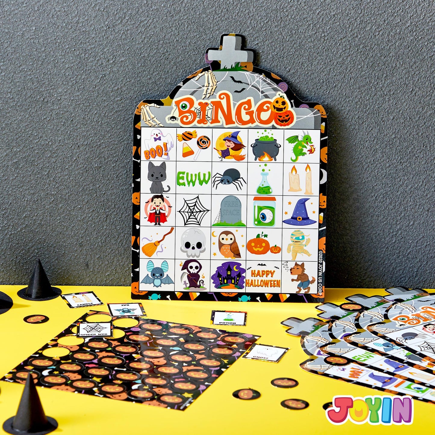 JOYIN 28 Players Halloween Bingo Game Cards for Kids, Halloween Bingo Cards for Classroom School Family Group Activities, Halloween Party Adults Kids Indoor Card Games