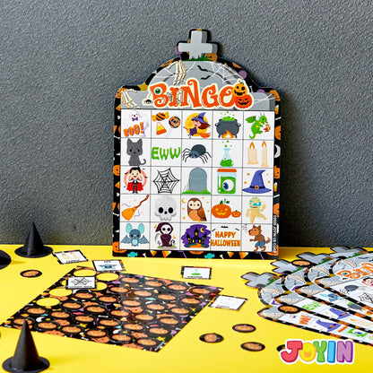 JOYIN 28 Players Halloween Bingo Game Cards for Kids, Halloween Bingo Cards for Classroom School Family Group Activities, Halloween Party Adults Kids Indoor Card Games