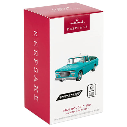 Hallmark Keepsake Christmas Ornament 2024, All-American Trucks 1964 Dodge D-100 2024, Metal, Gifts for Car Collectors