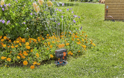 Gardena Pipeline sprinkler system rectangular sprinkler: For watering areas of up to 216 m², reach of up to 18 m, spray spread of up to 12 m, Original System fitting (08251-20)