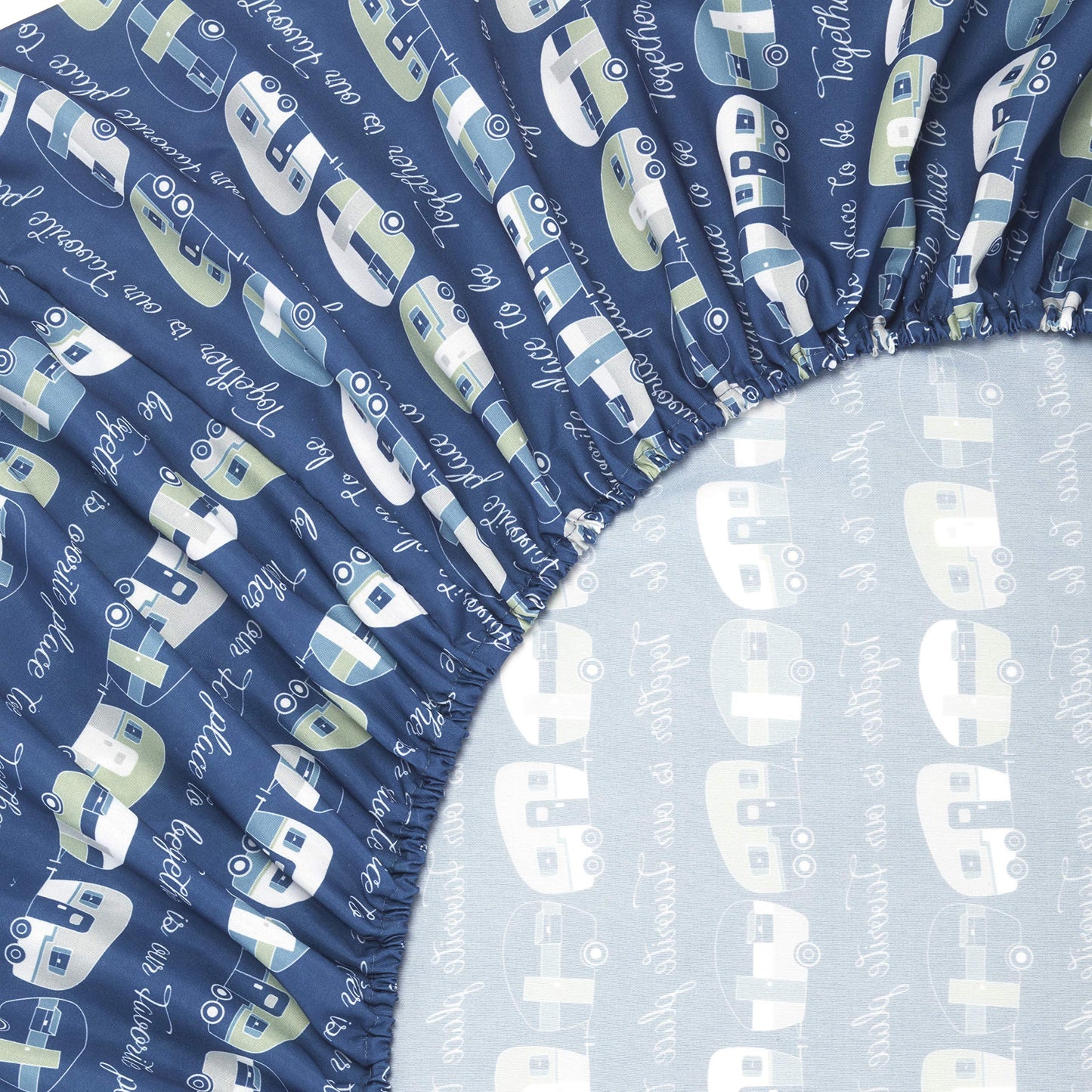 The Lakeside Collection Our Favorite Place is Together Bedding Sheet Set with Pillowcases - Queen - 4 Pieces ,Blue
