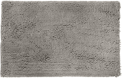 Amazon Basics Non-Slip Chenille Microfiber Bathroom Bath Mat, 53 x 87 cm, Platinum