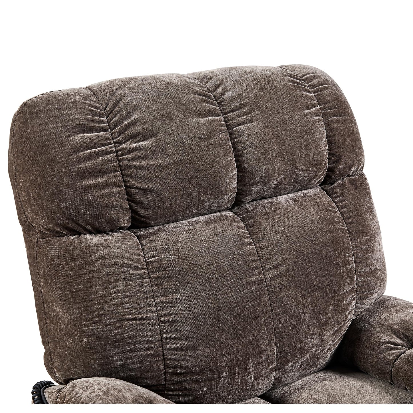 ERYE Oversized Electric Power Lift Recliner Chair for Elderly W/Massage & Heat, 2 Remote Controllers Infinite Positions Chenille Tufted Upholstered Recliner Armchair W/Cupholders