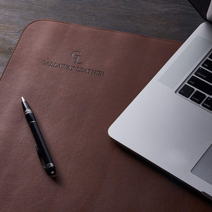 Gallaway Leather Desk Mat, Office Writing Desk Pad, Large 36" x 17" Dark Brown, for Top of Desks, Gift Ready Elegant Computer Desk Cover Protector PU Leather