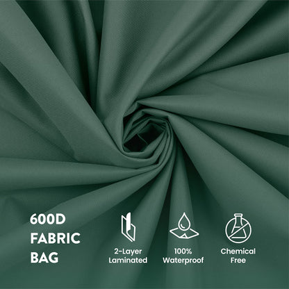 ZOBER Christmas Wreath Storage Container 24 Inch - Wreath Bag Fits 2 Wreaths Box - 600D Oxford Fabric - Interior Compartment for Storing Garlands, Wreaths Storage Bag W Strong Durable Handles - Green