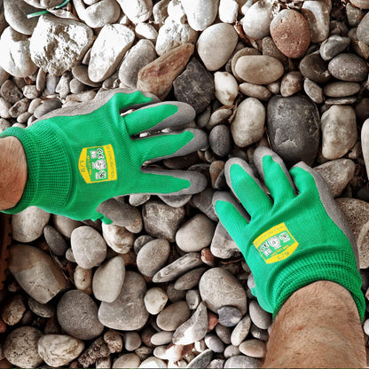 GRÜNTEK 5 Pairs Gardening Work Gloves - Size XL / 10 Gloves Latex coated, for private and commercial use