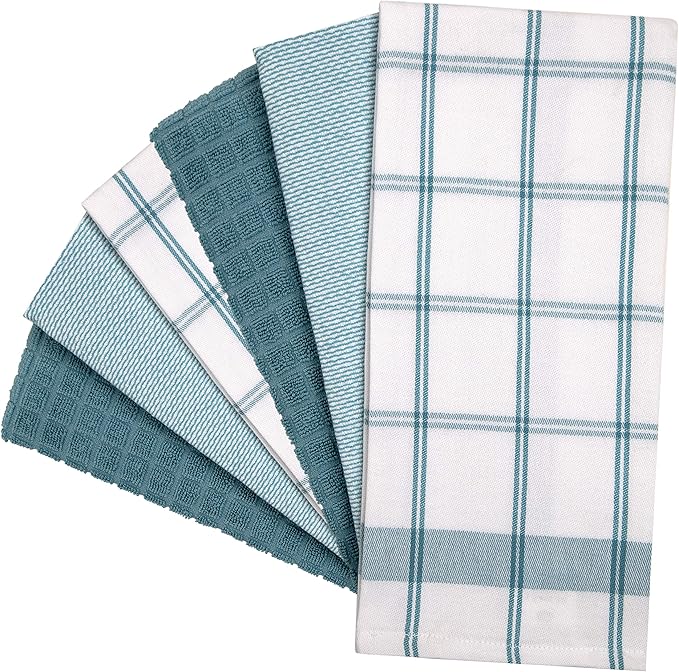 Premium Kitchen Towels | Large Cotton Dish Towels | Flat & Terry Highly