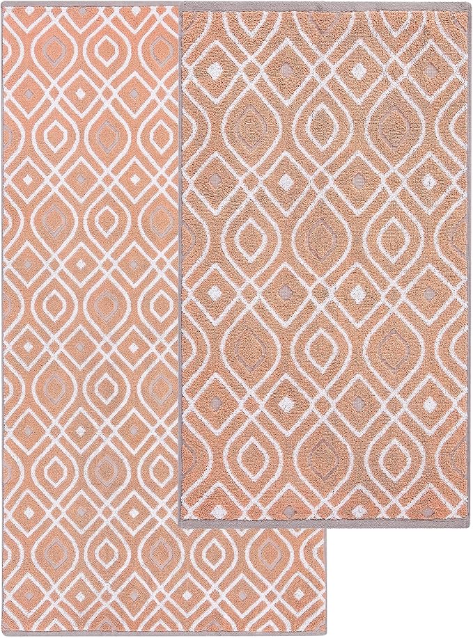 Modern Threads Oxford 6-Piece 100% Cotton Towel Set – Yarn Dyed Jacquard &
