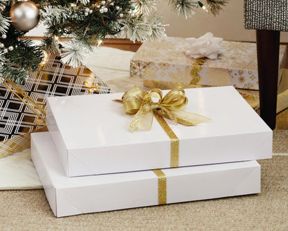 Hallmark 17" XL Gift Boxes with Lids (12 White Robe Boxes, White) for Birthdays, Graduations, Christmas, Weddings, Bridal Showers