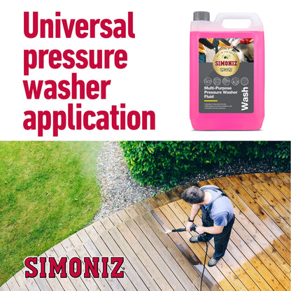 SIMONIZ SAPP0174A Multi Purpose Pressure Washer Shampoo Fluid, Pink, 5 Litre