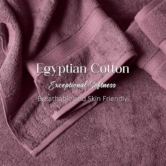 SUPERIOR Egyptian Cotton Pile Bath Towel Set of 2, Ultra Soft Luxury Towels