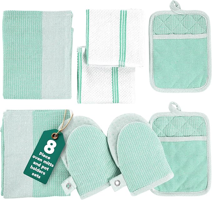 Casa Platino Potholders & Oven Mitts Heat Resistant, 8-Piece Mini Oven Mitts