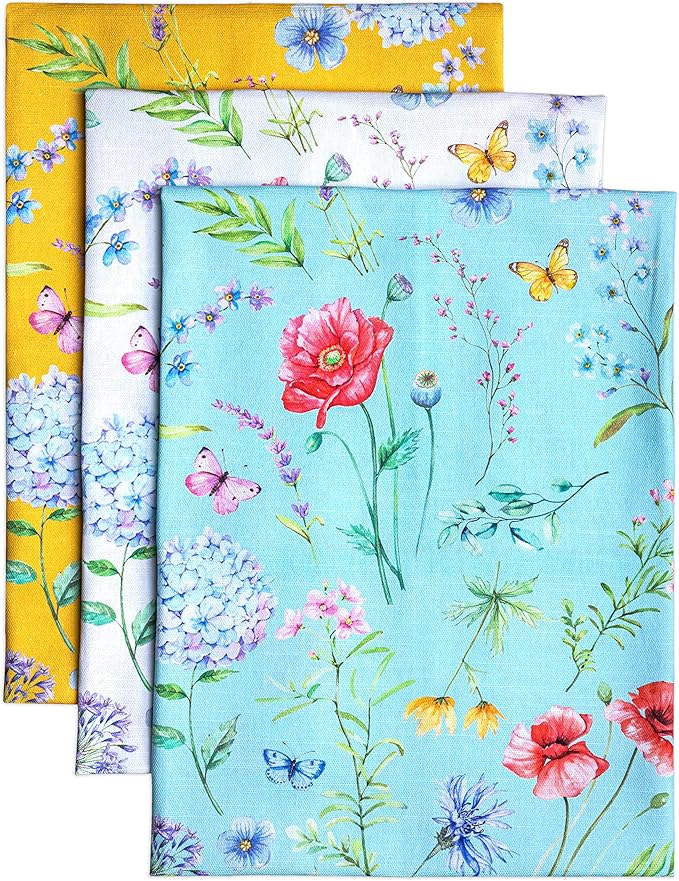 Maison d' Hermine Kitchen Towels Set of 3 100% Cotton 27.50" x 20" Reusable