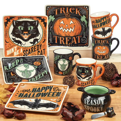 Certified International Scaredy Cat Rectangular Platter, 14in x 10in