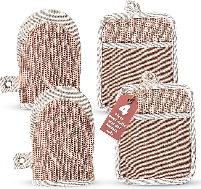 Casa Platino Cute Oven Mitts & Pot Holders, 4-Piece – Oven Mitts Heat Resistant