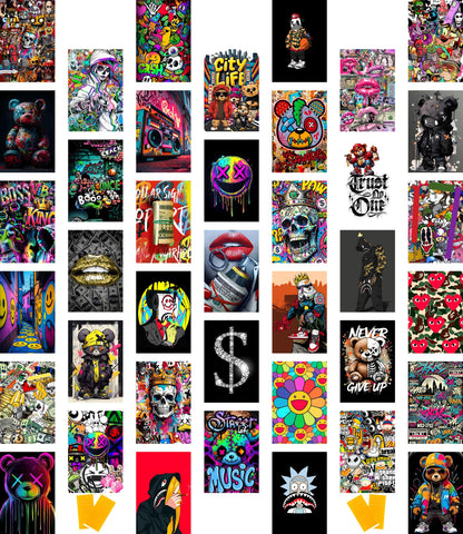 Libemz, 50 Pcs Hypebeast Aesthetic Wall Collage Kit - 4x6 inches - Hypebeast Room Decor, Aesthetic Wall Collage Kit Cool Posters Prints for Teen Boys Men Guys Girls Room Bedroom Dorm Decor, Posters for Room Aesthetic, Cool Posters (Hypebeast)