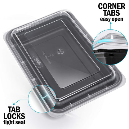 Igluu Meal Prep Containers Reusable 10 Pack 1-Compartment 828ml (28oz) BPA-Free Food Prep Containers with Airtight Lids – Durable Plastic, Stackable, Microwave, Freezer & Dishwasher Safe