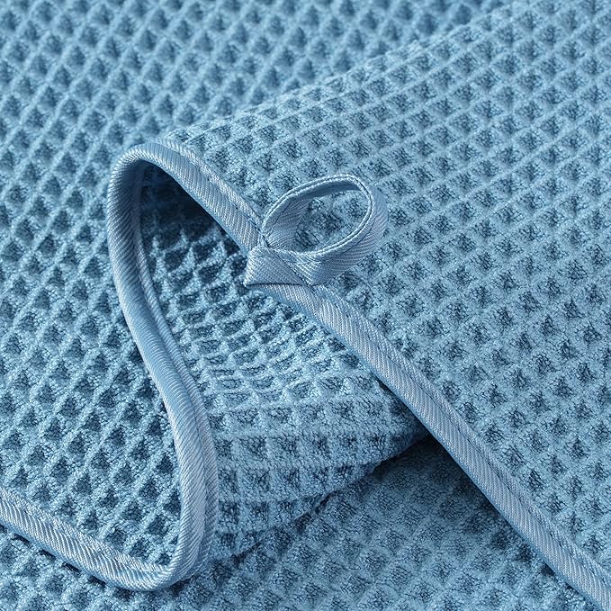 Microfiber Waffle Hand Towels, 4 Pieces, Fast Drying, Lint Free 430 GSM