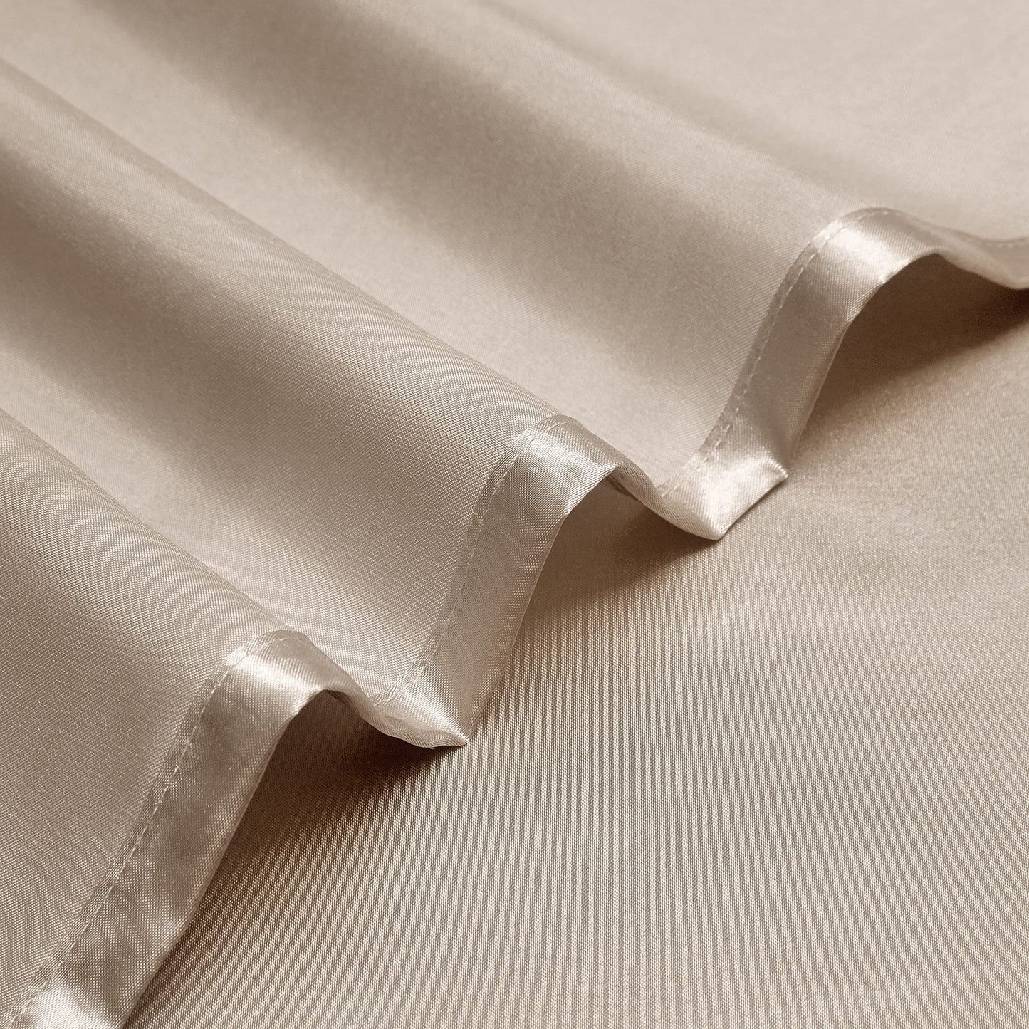 NA HommxJF 4PCS Taupe Satin Sheets Full Size Taupe Silky Silk Sheets Sets Bedding Sets & Pillowcases with 1 Flat Sheet+1 Deep Pocket Fitted Sheet+2 Pillowcases