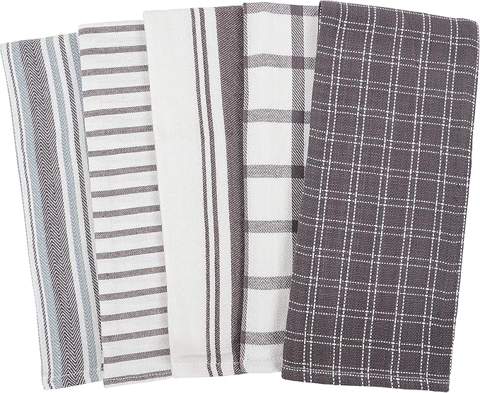 KAF Home Assorted Flat Kitchen Towels |100% Cotton