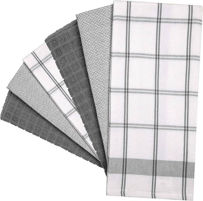 Premium Kitchen Towels | Large Cotton Dish Towels | Flat & Terry Highly
