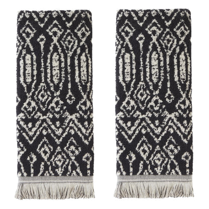 SKL Home Nador Hand Towel, 2-Pack, Black