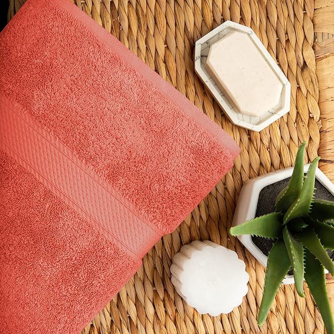 SUPERIOR Egyptian Cotton Solid Towel Set, Washcloths 13” x 13”, Hand Towels 20”