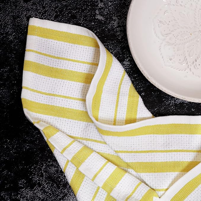 COTTON CRAFT Oversized Kitchen Towels -4 Pack 100% Cotton Basketweave Tea Dish
