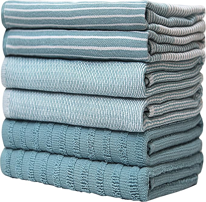 Premium Kitchen Towels | Large Cotton Dish Towels | Flat & Terry Highly