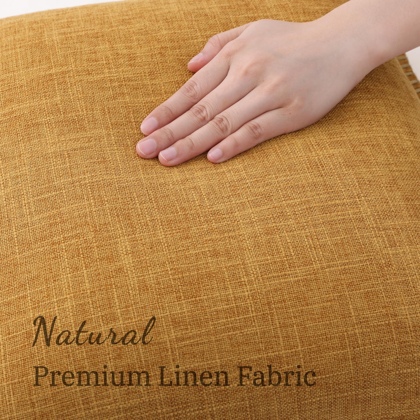 decorUhome Summer Decorative Throw Pillow Covers 22x22 Set of 2 Square Faux Linen Outdoor Neutral Farmhouse Euro Sham Pillow Covers with Stitched Edge for Couch Sofa Living Room, Bronze Gold
