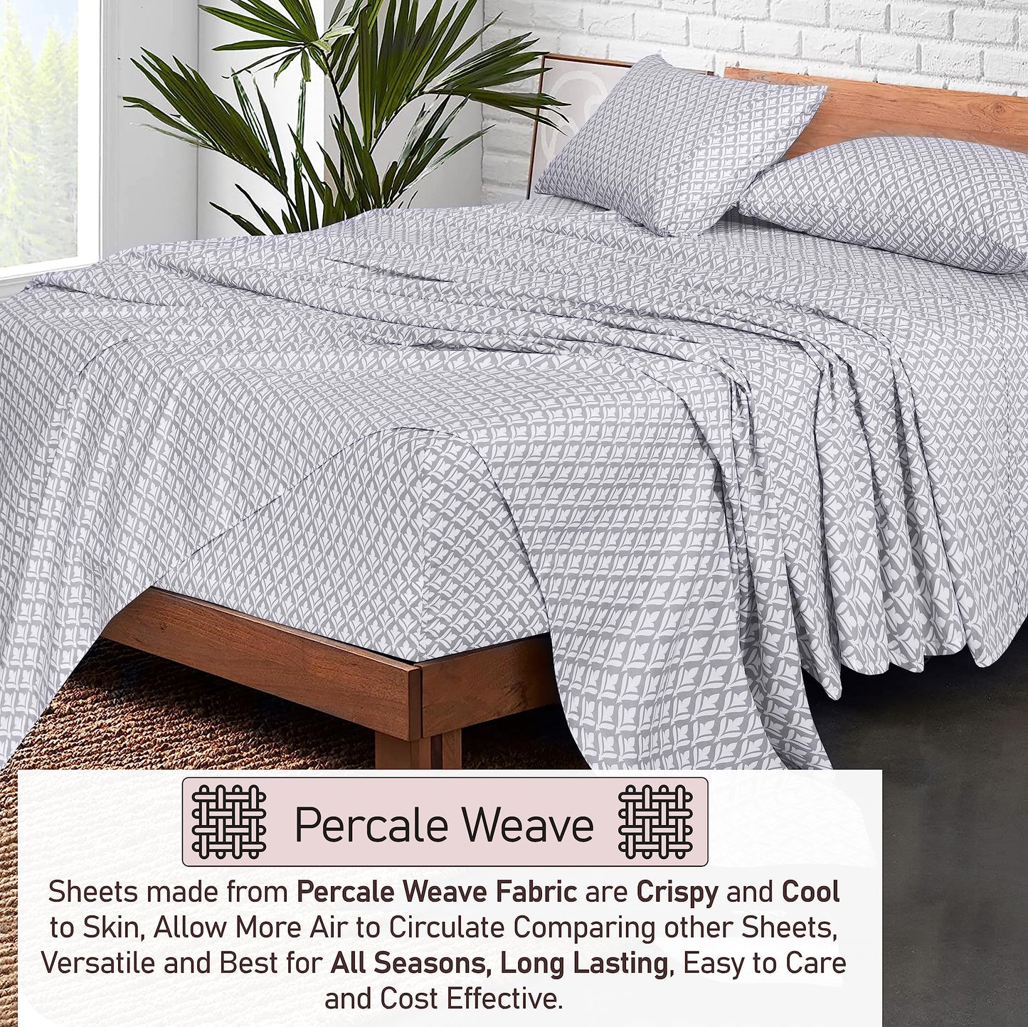 RUVANTI 100% Cotton Percale Sheets Full Size, Idiomatic Expression