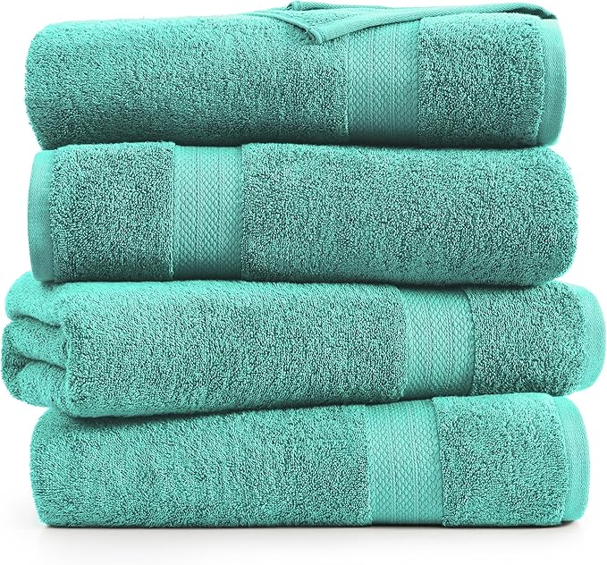 LANE LINEN 100% Cotton Premium Bath Sheets Set of 4