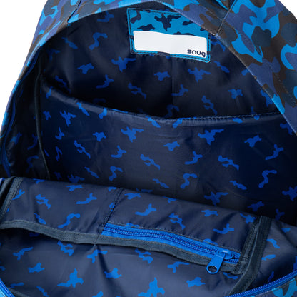 Snug Kids Backpack for School, Sports and Travel Perfect for Ages 4+ (Blue Camo)