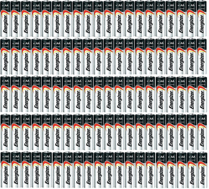 Energizer AA Max Alkaline E91 Batteries Made in USA - Expiration 12/2024 or Later - 100 Count