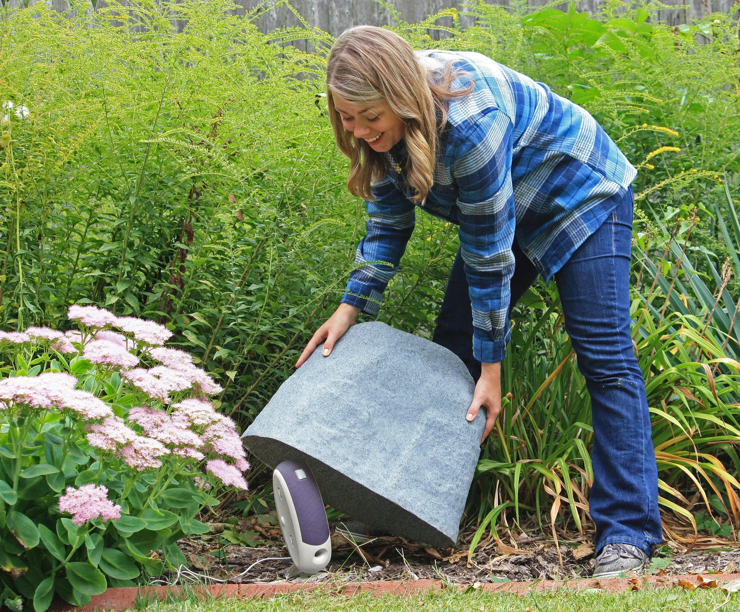 Emsco Group 2282 Natural Granite Appearance – Extra Large & Tall – Lightweight – Easy to Install Landscape Rock, Large