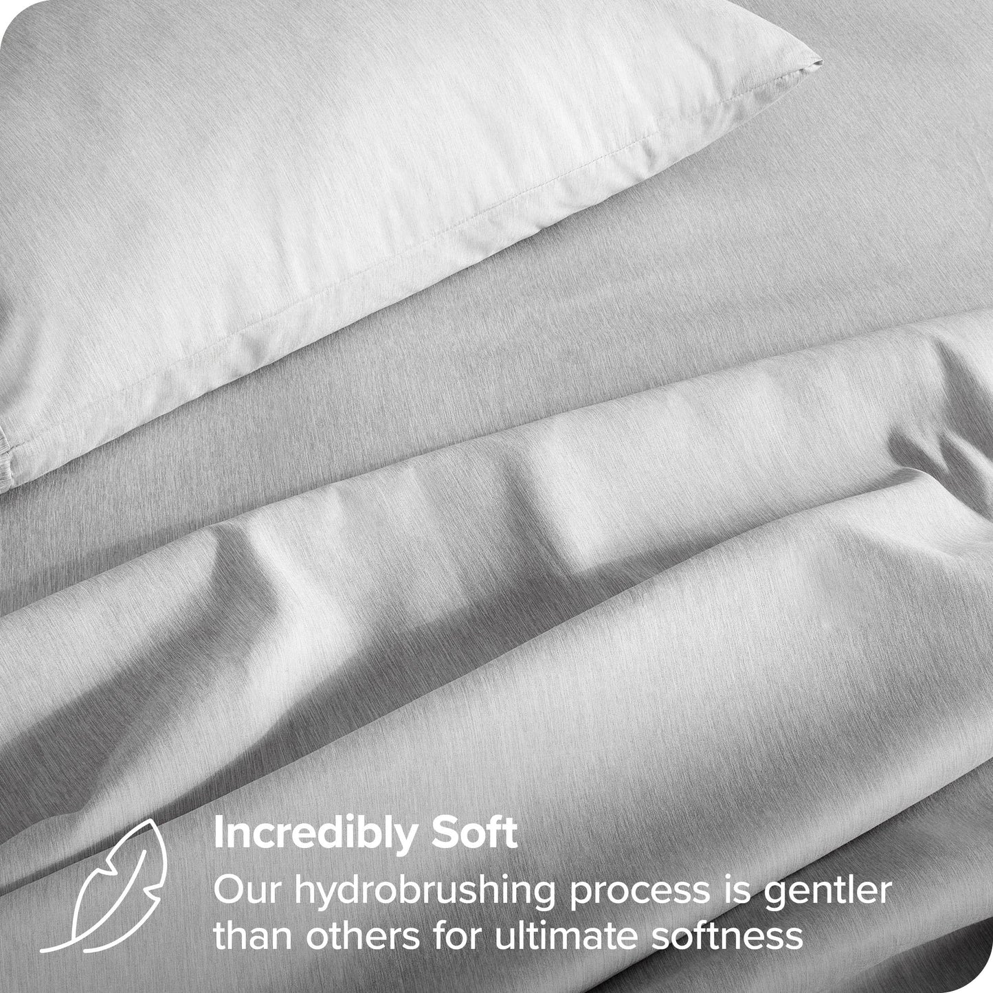 Bare Home Queen Sheet Set - Luxury 1800 Ultra-Soft Microfiber Double Brushed - Deep Pockets - Easy Fit - 4 Piece Set - Bedding & Pillowcases (Queen, Heathered Pewter)