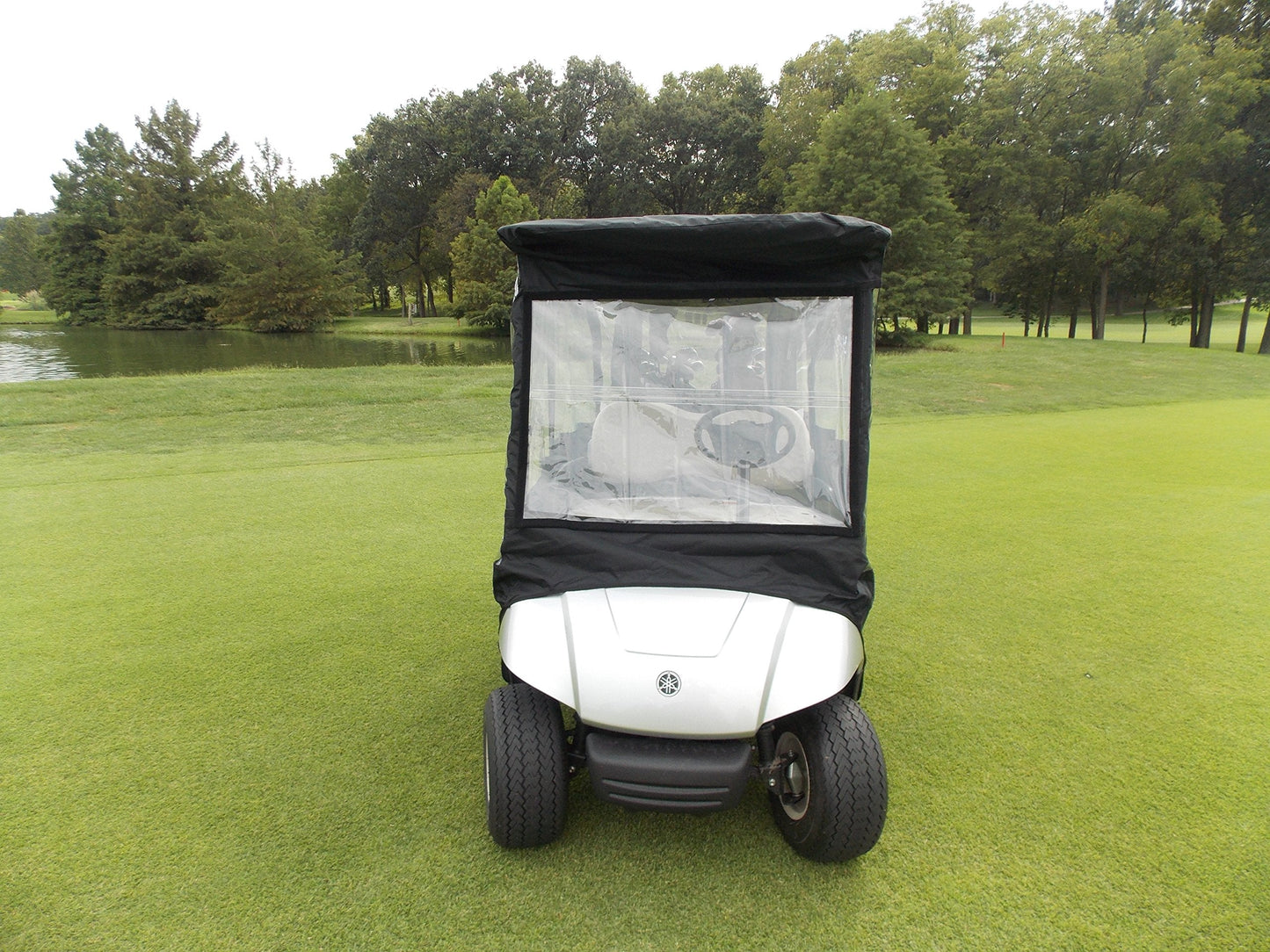 Premium Golf Cart Cover - Portable & Drivable 4- Sided Heavy Duty Marine Grade Fabric Yamaha Drive and Drive 2 Golf Cart Cover Black