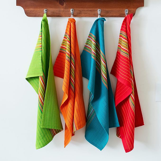 COTTON CRAFT Salsa Stripe Kitchen Towels