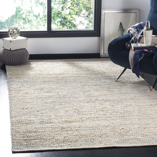 SAFAVIEH Vintage Leather Collection Area Rug - 9' x 12', Beige, Handmade Leather, Ideal for High Traffic Areas in Living Room, Bedroom (VTL105B)