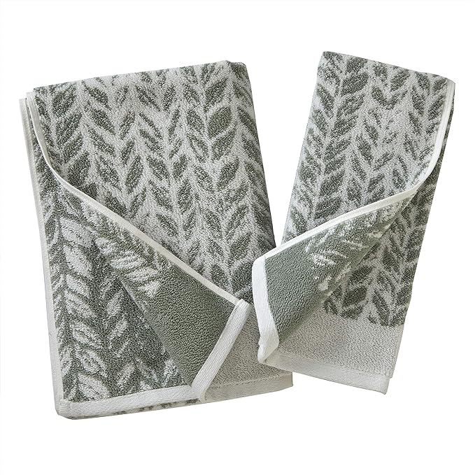 SKL Home Distressed Leaves 100% Turkish Cotton Premium Bath Towel, 600 GSM
