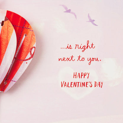 Hallmark Paper Wonder Valentines Day Pop Up Card for Significant Other (Hot Air Balloon Valentine)